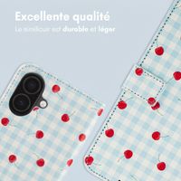imoshion Étui de télephone portefeuille Design Apple iPhone 16 - Cherry Check