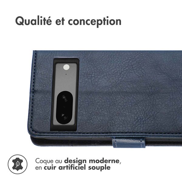 imoshion Étui de téléphone portefeuille Luxe Google Pixel 7a - Bleu foncé