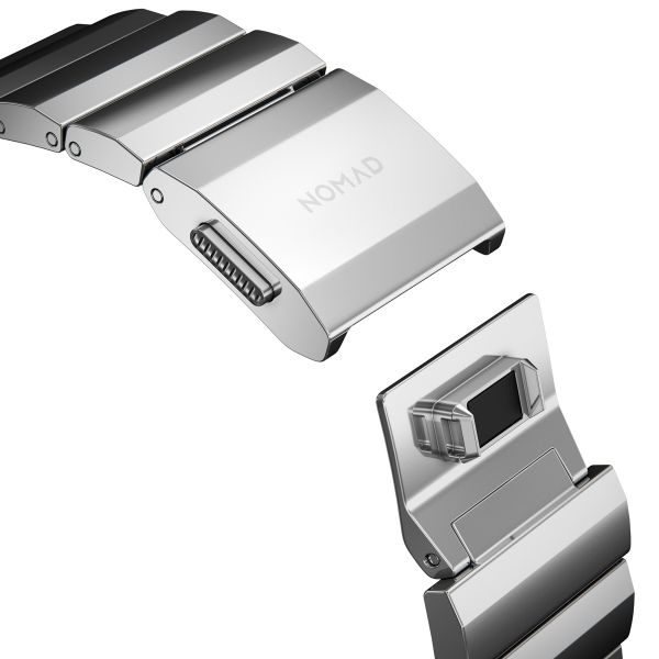 Nomad Bracelet à maillons magnétiques en acier Apple Watch Series 1 á 10 / SE / Ultra (2) (44/45/46/49 mm) - Argent