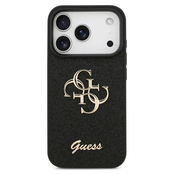 Guess Coque 4G Metal Logo Glitter Apple iPhone 17 Pro - Noir