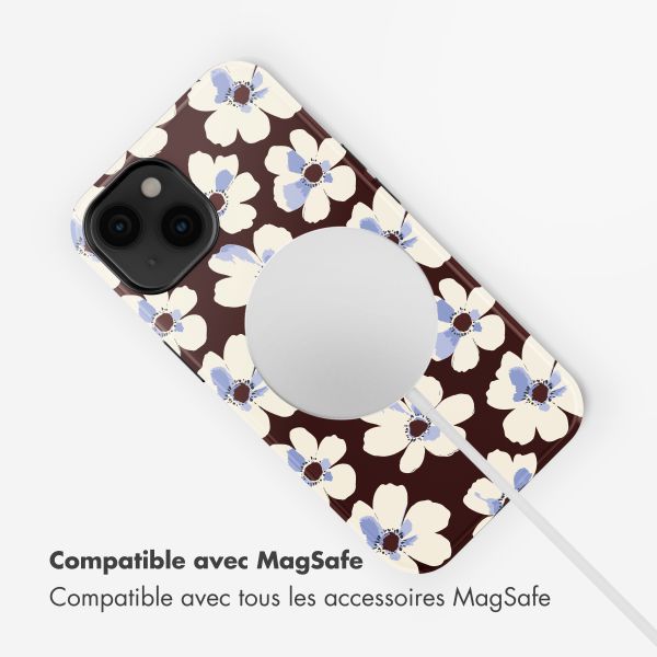 Selencia Coque arrière Vivid avec MagSafe Apple iPhone 14 - Choco Flower Pop