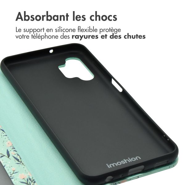 imoshion Étui de télephone portefeuille Design Samsung Galaxy A13 (4G) - Blue Flowers