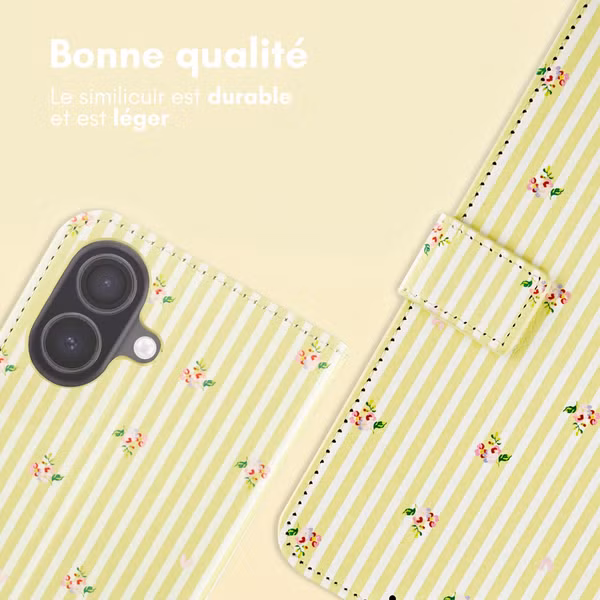 imoshion Étui de télephone portefeuille Design Apple iPhone 16 - Garden Stripes