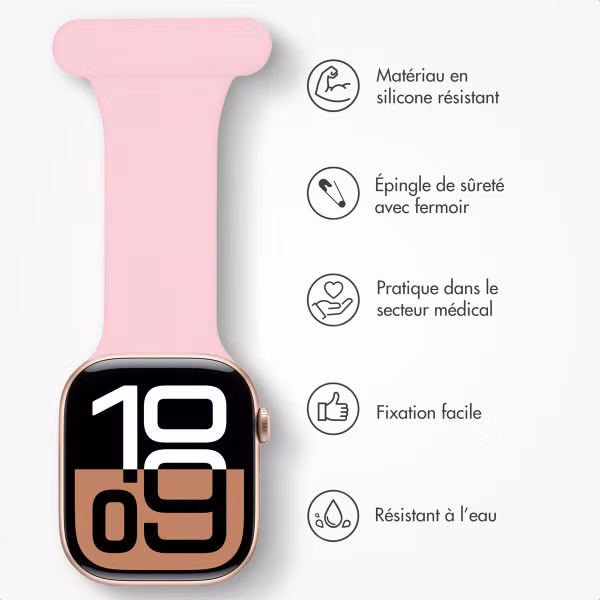 imoshion Bracelet infirmier en silicone Apple Watch Series 1 t/m 9 / SE (38/40/41 mm) | Series 10 / 11 (42 mm) - Rose