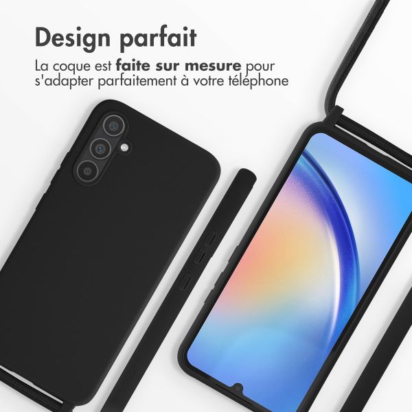 imoshion Coque en silicone avec cordon Samsung Galaxy A34 (5G) - Noir