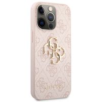 Guess Coque 4G Metal Logo Backcover Apple iPhone 13 Pro - Roze & Goud / Pink & Gold