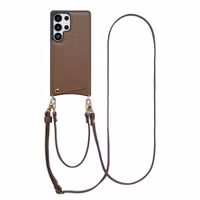 Selencia Coque de télephone Nova avec cordon et porte-cartes Samsung Galaxy S25 Ultra - Mocha Brown