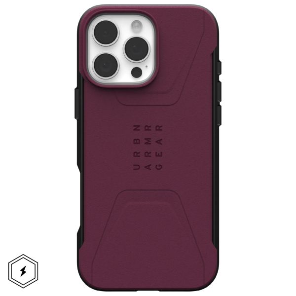 UAG Coque Civilian MagSafe iPhone 16 Pro Max - Bordeaux