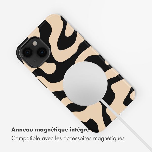 Selencia Coque arrière Vivid avec MagSafe Apple iPhone 14 - Art Wave Black