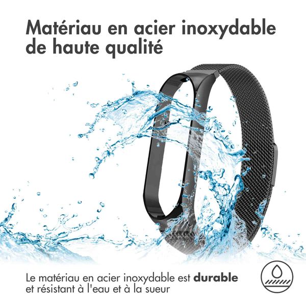 imoshion Bracelet magnétique milanais Xiaomi Mi Band 5 / 6 - Noir