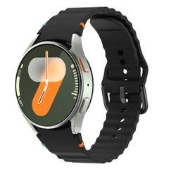 imoshion Bracelet Wave en silicone Samsung Galaxy Watch 4 / 5 / 6 / 7 (20 mm) - Noir
