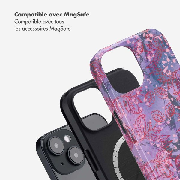 Selencia Coque arrière Vivid avec MagSafe Apple iPhone 14 - Fresh Paint Flower Orange