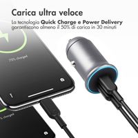 imoshion ﻿Mini chargeur de voiture - 2 ports - USB-A Quick Charge - USB-C Power Delivery - 60 Watts - Noir