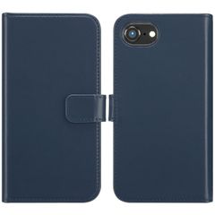 Selencia Étui portefeuille en cuir véritable iPhone 16e - Bleu