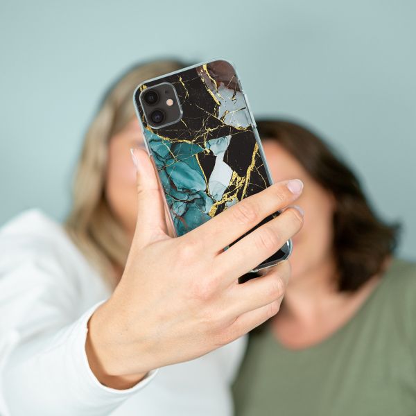 imoshion Coque Design Apple iPhone 13 Pro Max - Marble - Bleu