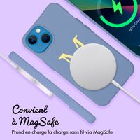 Coque de couleur personnalisée MagSafe avec cordon amovible  et lettre iPhone 13 - Ash Blue