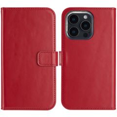 Selencia Étui portefeuille en cuir véritable Apple iPhone 16 Pro - Rouge