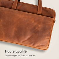Accezz Leather Sac ordinateur 16 pouces - Cognac