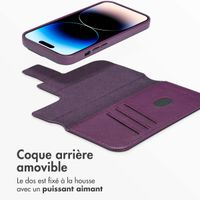 Accezz Étui de téléphone portefeuille en cuir 2-en-1 avec MagSafe Apple iPhone 14 Pro - Heath Purple