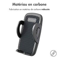 imoshion Support de téléphone pour voiture - Réglable - Universel - Carbone - Grille de ventilation - Noir