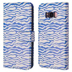 imoshion Étui de télephone portefeuille Design Samsung Galaxy S8 - White Blue Stripes