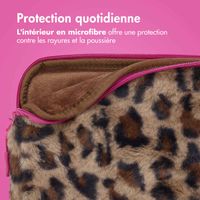 imoshion Pochette ordinateur Fluffy 13-14 pouces - Leopard Pink