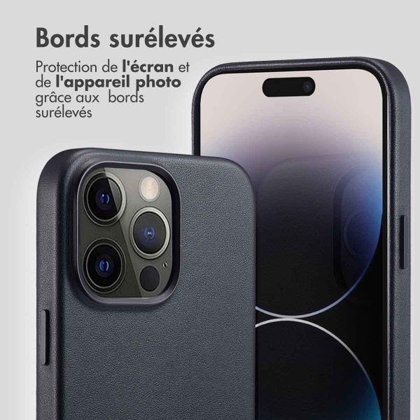 Accezz Coque arrière en cuir avec MagSafe Apple iPhone 14 Pro Max - Onyx Black