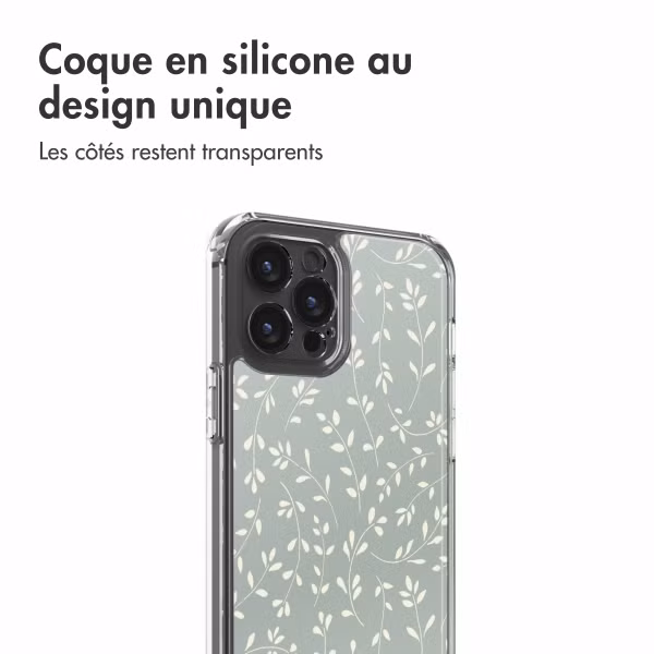 imoshion Coque Design Apple iPhone 12 (Pro) - Smoke Green Flowers