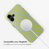 Selencia Coque arrière Vivid avec MagSafe Apple iPhone 16 - Zebra Winter Sky Titanium Yellow