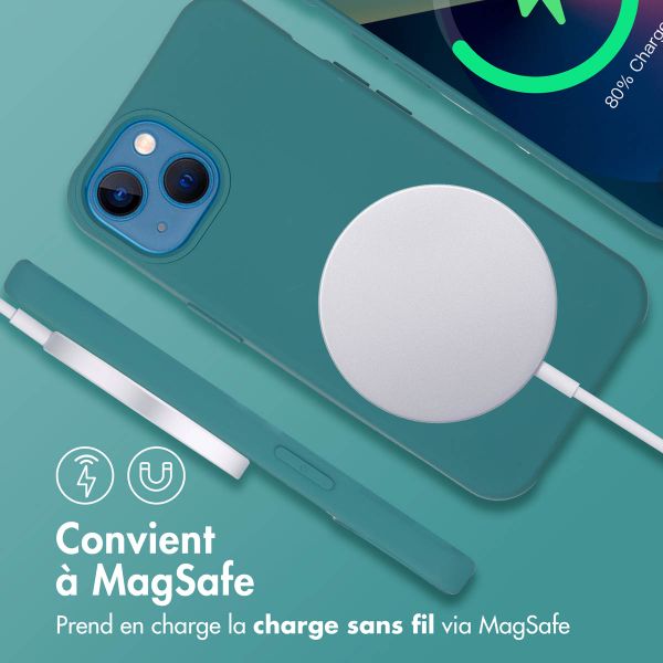 imoshion Coque de couleur avec cordon amovible MagSafe iPhone 13 - Dark Green