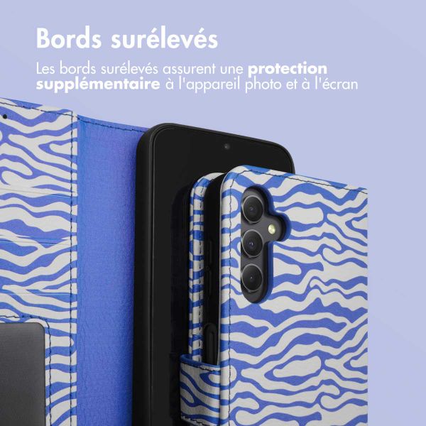 imoshion ﻿Étui de téléphone portefeuille Design Samsung Galaxy A34 (5G) - White Blue Stripes