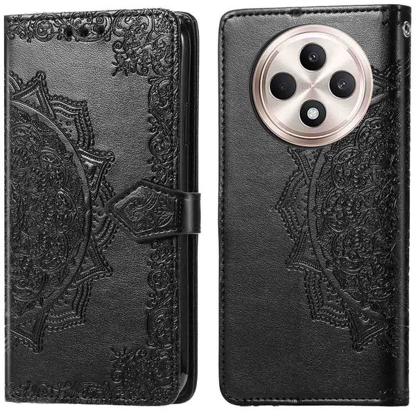 imoshion Etui de téléphone portefeuille Mandala Oppo Reno 12F 5G - Noir