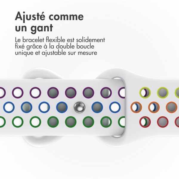 imoshion Bracelet sport⁺ Apple Watch Series 1 á 11 / SE / Ultra (44/45/46/49 mm) - Taille M/L - White Rainbow