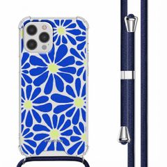 imoshion Coque Design avec cordon Apple iPhone 12 Pro Max - Cobalt Blue Flowers Connect