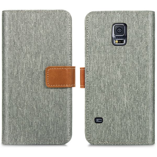 imoshion Étui de téléphone Canvas Luxe Galaxy S5 (Plus) / Neo - Gris