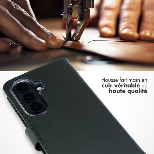 Selencia Étui portefeuille en cuir véritable Samsung Galaxy S26 - Vert