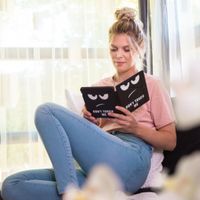 imoshion Étui de liseuse portefeuille design Pliable Kobo Libra 2 / Tolino Vision 6 - Don't touch