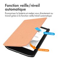 imoshion Étui de liseuse portefeuille Canvas Sleepcover Pocketbook Verse / Verse Pro / Vivlio Light / Light HD - Peach