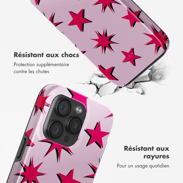 Selencia Coque arrière Vivid avec MagSafe Apple iPhone 15 Pro - Stars Rubine Red Light Pink