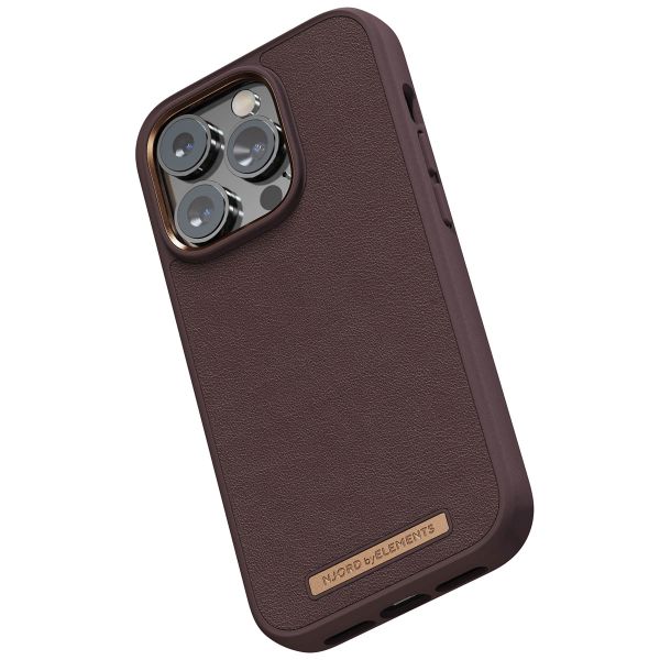 Njorð Collections Coque en cuir véritable iPhone 14 Pro - Brown