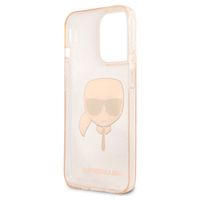 Karl Lagerfeld Coque arrière Karl's Head Silicone Glitter iPhone 13 Pro - Transparent Dorée