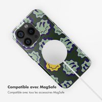 Selencia Coque arrière Vivid avec MagSafe Apple iPhone 15 Pro - Wavy Smiley Green