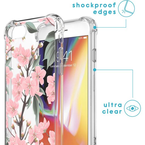 imoshion Coque Design avec cordon iPhone SE (2022 / 2020) / 8 / 7 - Fleur - Cherry Blossom