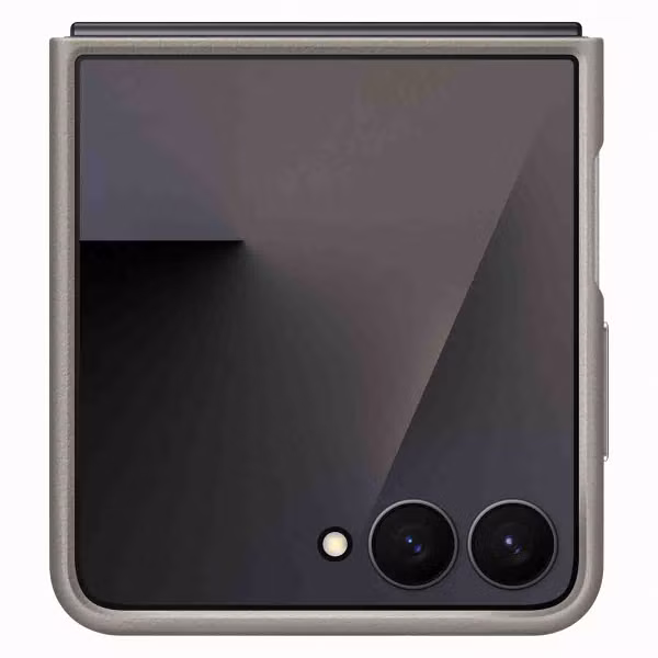 Samsung Original Coque KindSuit en Cuir Végan Samsung Galaxy Z Flip 7 - Taupe