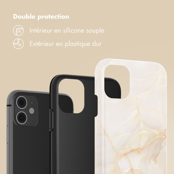 Selencia Coque arrière Vivid Apple iPhone 11 - Golden Beige Marble