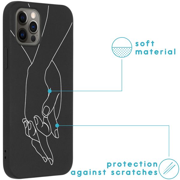 imoshion Coque Design iPhone 12 (Pro) - Holding Hands Black