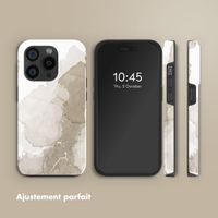 Selencia Coque arrière Vivid Tough avec MagSafe iPhone 15 Pro - Marble Light Brown