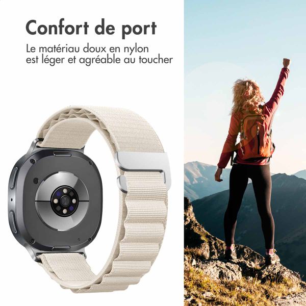 imoshion Bracelet en nylon Alpine Samsung Galaxy Watch 8 (40/44mm) / Classic (46mm) - Blanc