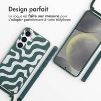 imoshion Coque design en silicone avec cordon Samsung Galaxy S25 - Petrol Green Groovy