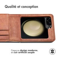 imoshion Étui de téléphone portefeuille Luxe Samsung Galaxy Z Flip 6 - Brun